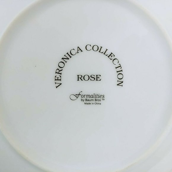 Decorative Plates Veronica Collection Formalites 2 Rose 1 Tulipe 1 Pivoine 8" - Picture 11 of 12
